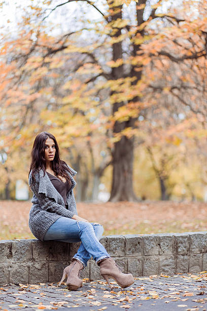istock Young woman in the autumn park 529384099