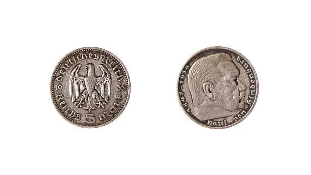 german coin reichs mark hindenburg vintage