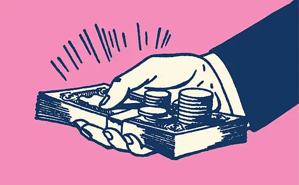 Vector illustration of Hand Holding Money