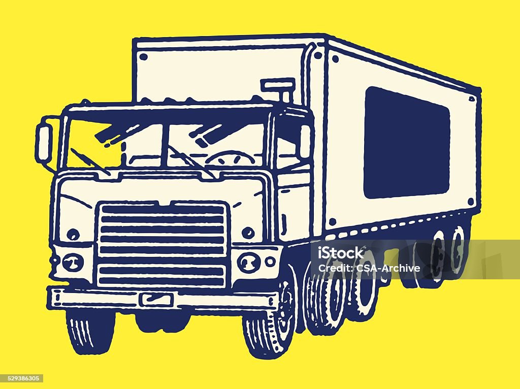 Semi camión de - arte vectorial de Arte Pop libre de derechos