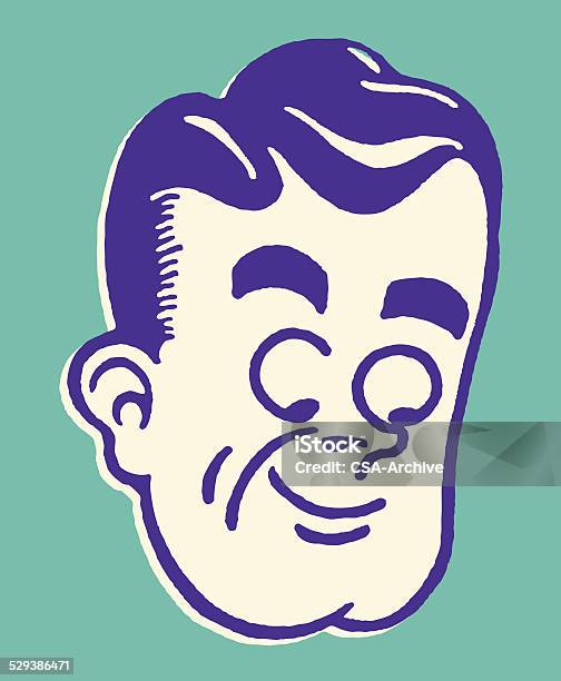 Man Looking Down Stock Illustration - Download Image Now - Adult, Adults Only, Alertness