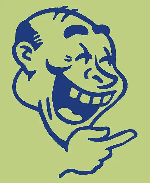 Vector illustration of Man Laughing and Pointing