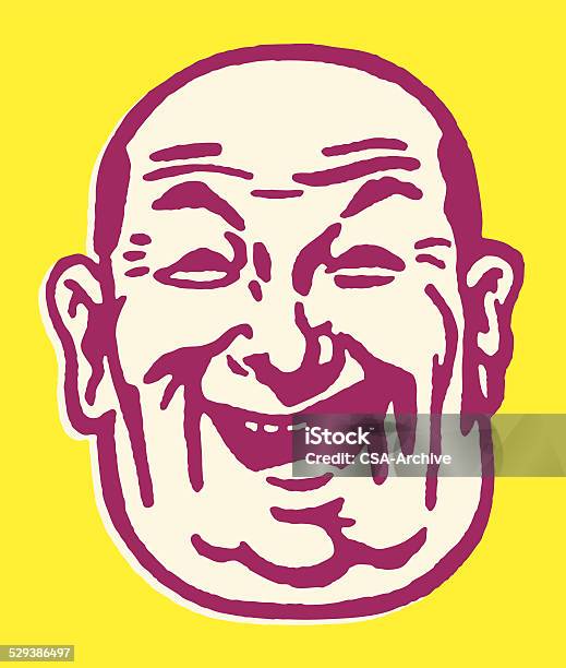 Smiling Fat Bald Man Stock Illustration - Download Image Now - Human Face, Adult, Adults Only