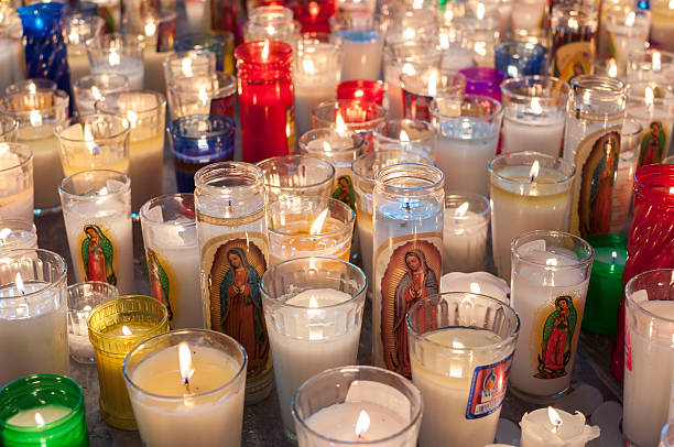 Religious candles stock photo