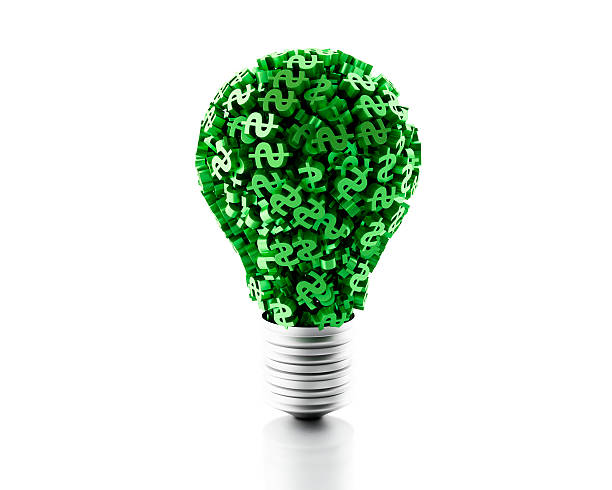 istock 3d Light lamp with dollar sign. Business concept. 529400358