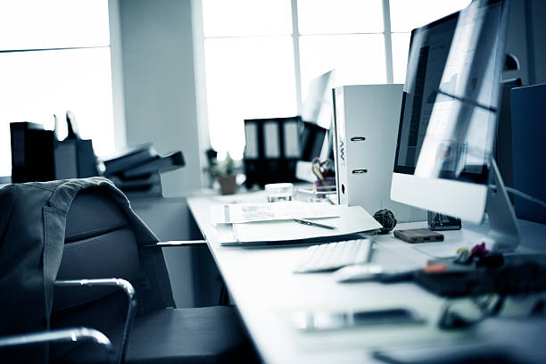 istock Contemporary Room Workplace Office Supplies Concept 529400438
