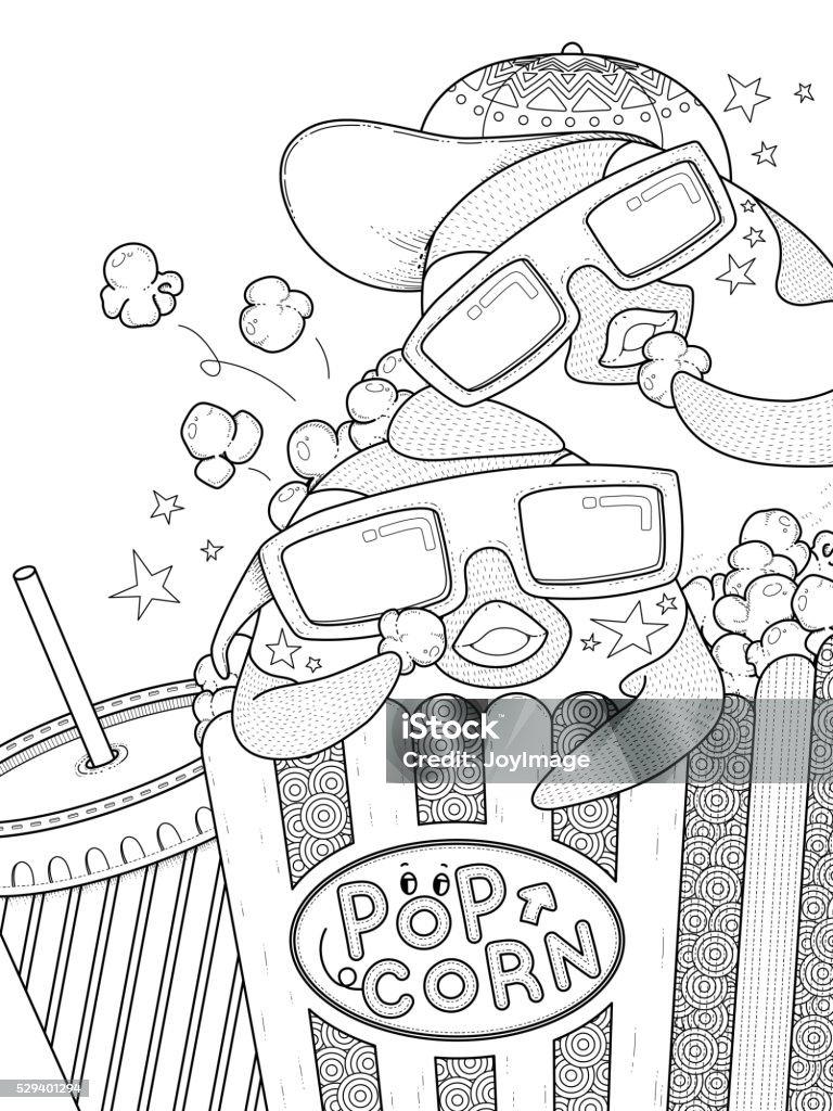 Funny Penguin Adult Coloring Page Stock Illustration - Download Image