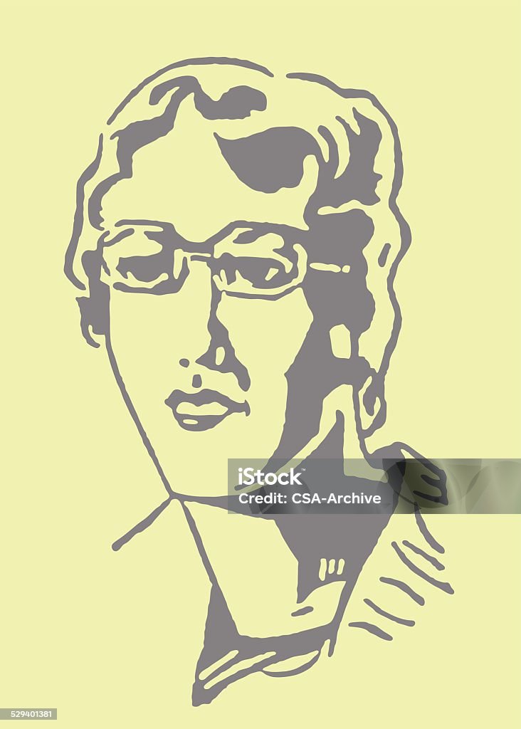 Mujer con gafas - arte vectorial de Accesorio personal libre de derechos