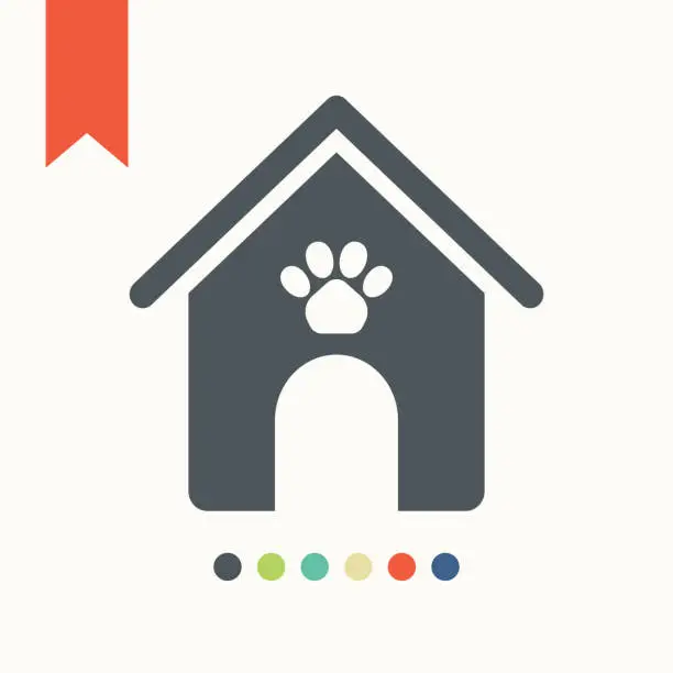 Vector illustration of Dog house icon