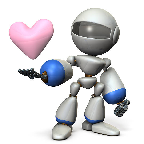 istock The cute robot has a sincere heart. 529402492