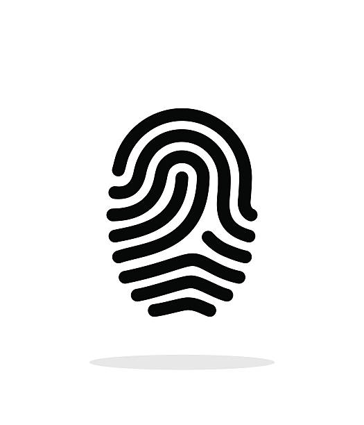 illustrazioni stock, clip art, cartoni animati e icone di tendenza di icona di anello di impronte digitali su sfondo bianco. - biometrics fingerprint identity flat bed scanner