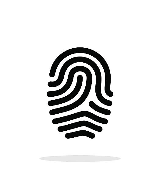 odcisk palca pętla typu ikony na białym tle. - thumbprint stock illustrations