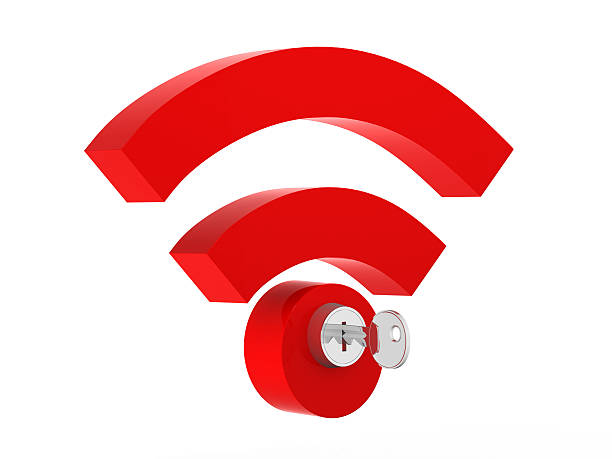 istock WiFi concept with wifi symbol and the key 529405153