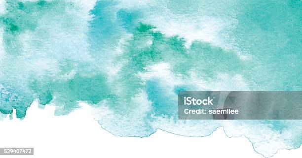 Watercolor Turquoise Background Stock Illustration - Download Image Now - Watercolor Paints, Watercolor Painting, Turquoise Colored