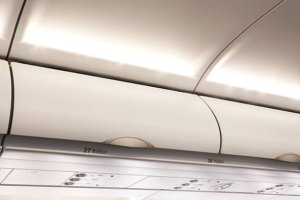 istock Overhead compartment in commercial aircraft. 529407506