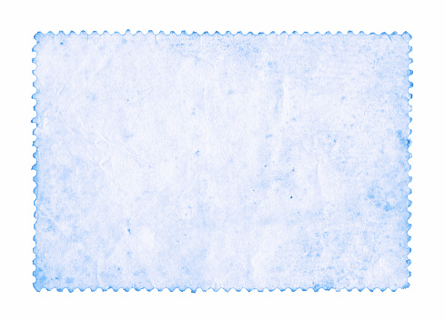 Blank postage stamp paper background textured isolated on white
