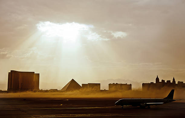 Sand Storm at Las Vegas Airport Sand Storm at Las Vegas Airport las vegas pyramid stock pictures, royalty-free photos & images