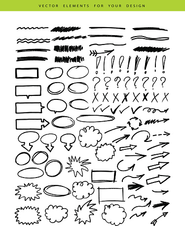 Vector illustration of Set include markers elements