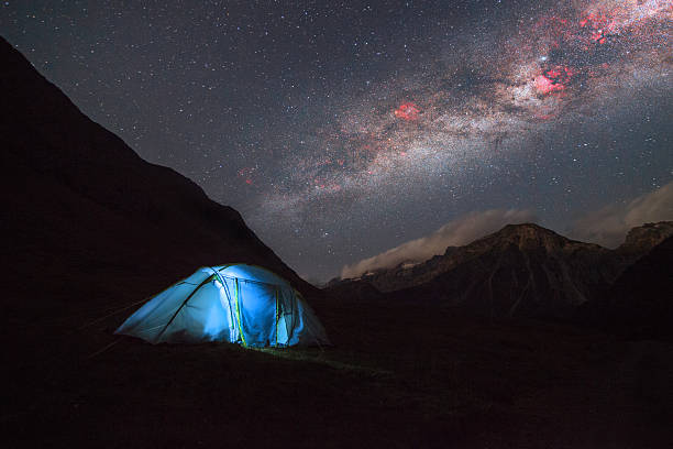 istock Tourist tent in the mountains. 529418123