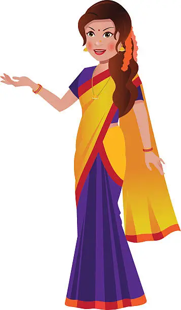 Vector illustration of Indian/ South Asian Woman