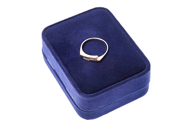 istock engagement wedding ring in on velvet box 529419941