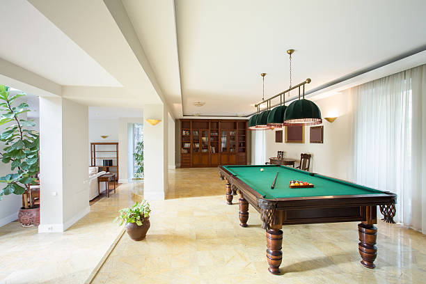 istock Billiard table in living room 529420663