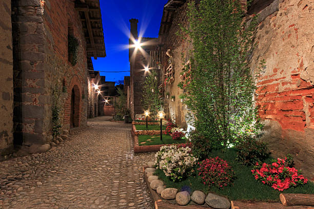Medieval village of Ricetto di Candelo in Piedmont stock photo