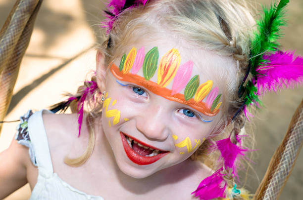 istock girl with indian face painting 529422603