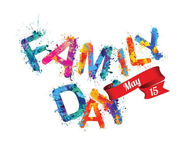 Family day. May 15. Holiday card Family day. May 15. Vector holiday card family fun stock illustrations