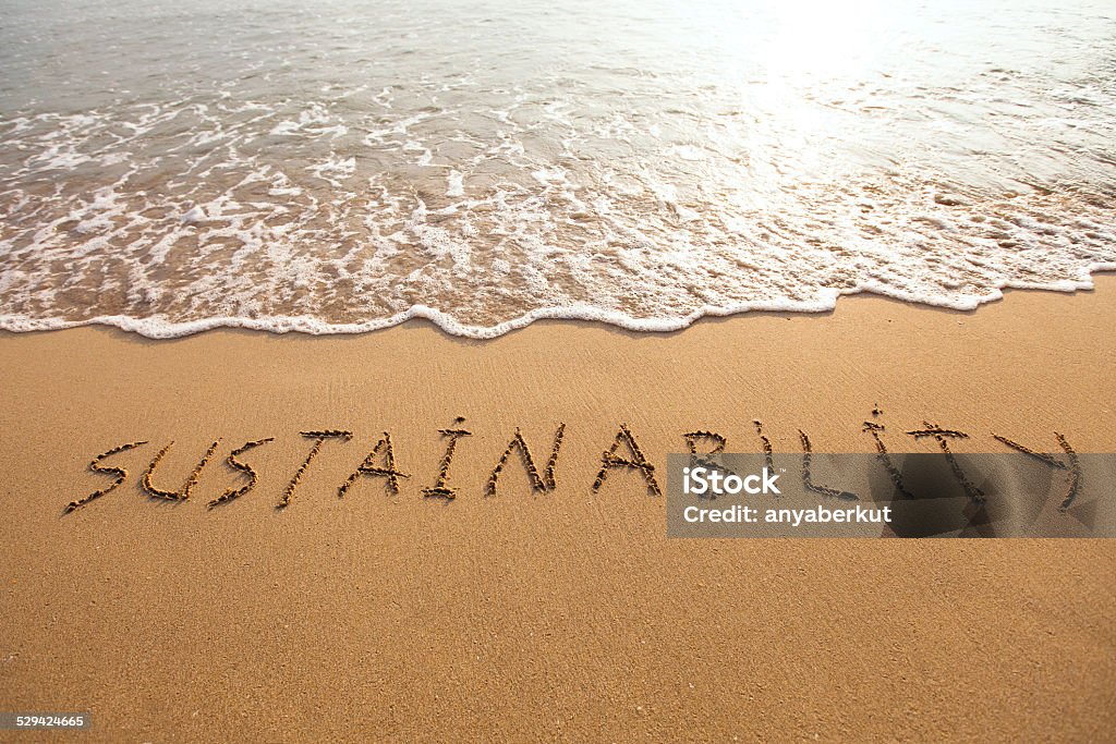 sustainability concept sustainability concept on the sand Abstract Stock Photo