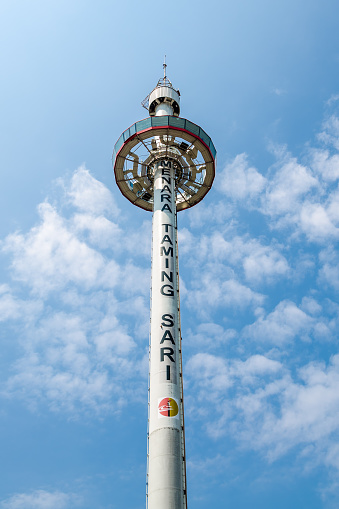 Melaka, Malaysia - Aug 8, 2015: Menara Taming Sari Tower. Malacca City is the capital city of the Malaysian state of Malacca. It was listed as a UNESCO World Heritage Site on 7 July 2008.