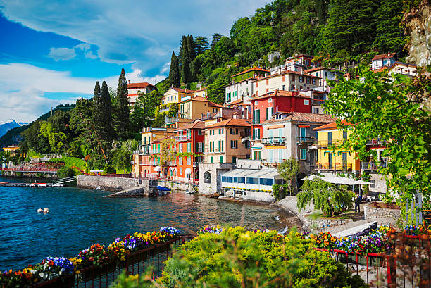 Lake Como, Italy View of Varenna town at lake Como, Italy lombardy photos stock pictures, royalty-free photos & images
