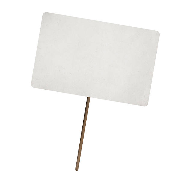 blank paper sheet on wooden stick with copy space. Isolated
