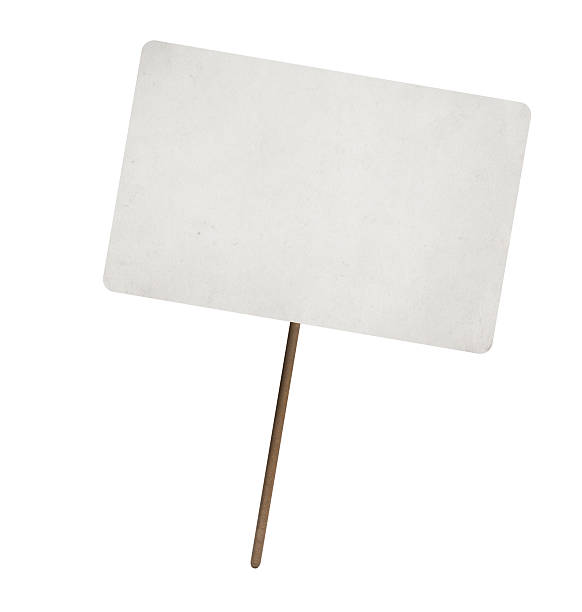 blank paper sheet on wooden stick - skylt bildbanksfoton och bilder
