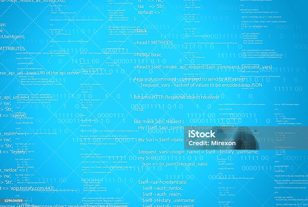Abstract Illustration With Computer Code And Coding Symbols Stock Photo ...