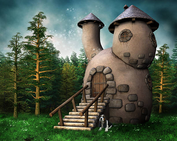 istock Gnome cottage in a green forest 529434495