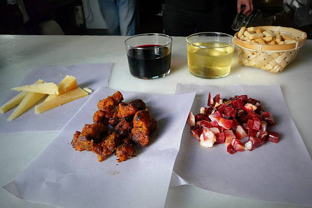 Tapas in a typical bar in Cadiz, Andalusia, Spain. Enjoying some cheese and jam tapas in a typical bar in Cadiz, Andalusia, Spain. cádiz photos stock pictures, royalty-free photos & images