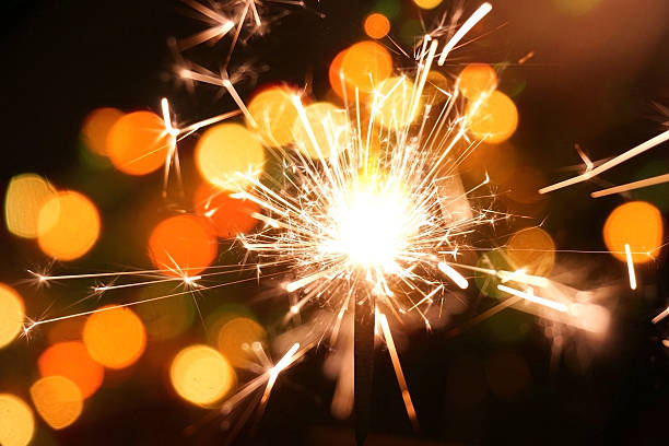 istock colorful sparkler, New Year celebration 529437201