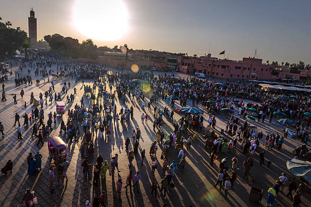 istock Evening Djemaa El Fna Square with Koutoubia Mosque, Marrakech, Morocco 529439301