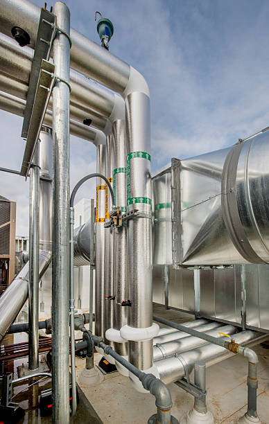 istock Insulated Plumbing for Rooftop HVAC System 529440311