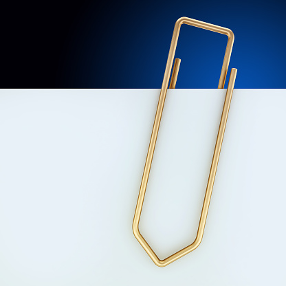 Golden Clip with White Paper