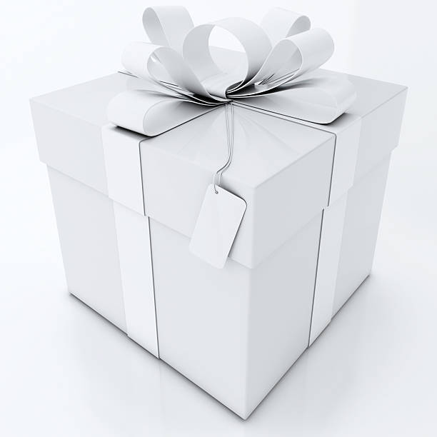 istock White Gift Box with Wite Ribbon on White Background 529455729