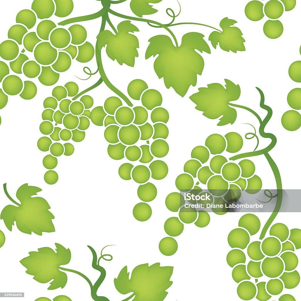 Patrón de repetición sin fisuras Grapevines verde - arte vectorial de Lona de algodón libre de derechos