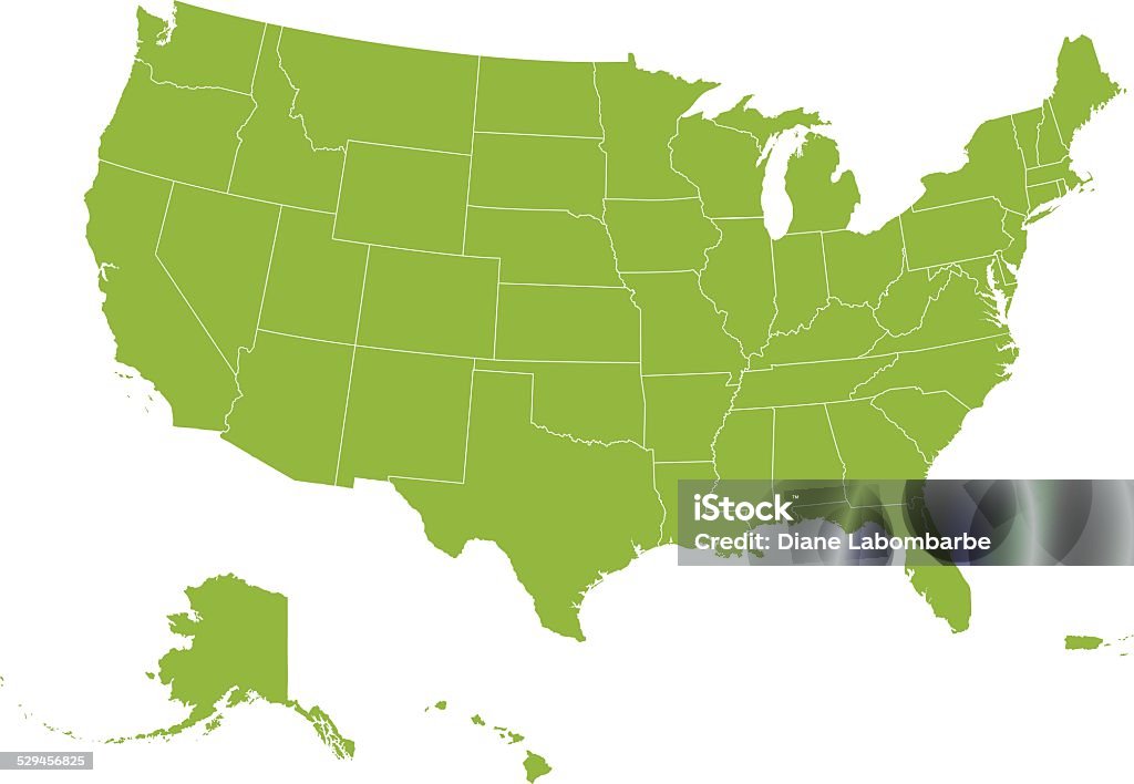 Mapa del Vector de los Estados Unidos de América - arte vectorial de EE.UU. libre de derechos