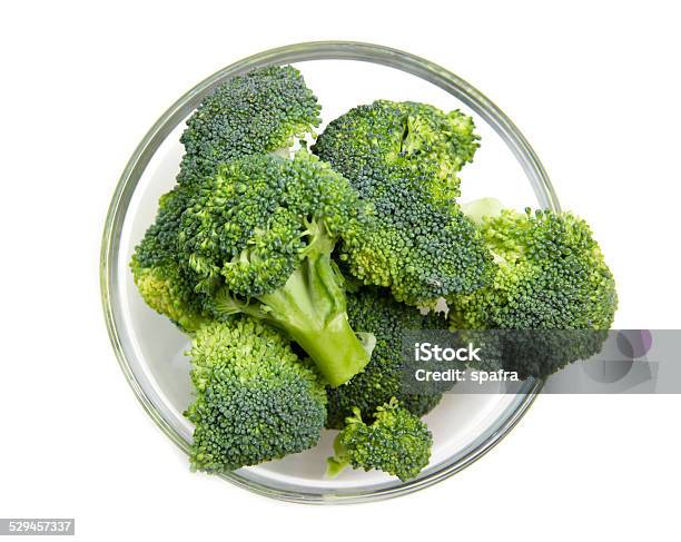 Broccoli In Bowl From Above Stock Photo - Download Image Now - Branch - Plant Part, Broccoli, Bunch