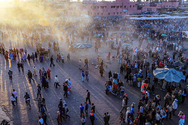 istock Evening Djemaa El Fna Square with Koutoubia Mosque, Marrakech, Morocco 529458157