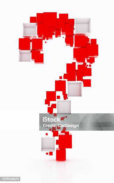 Question Mark Made Of Red And White Cudes Stock Photo - Download Image Now - .com, Accessibility, Advice