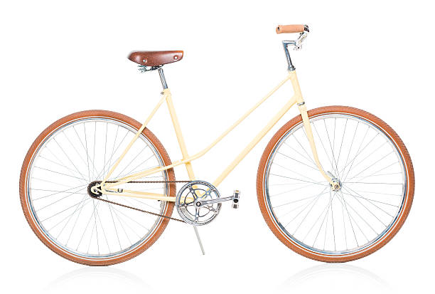istock Stylish brown bicycle isolated on white 529459385