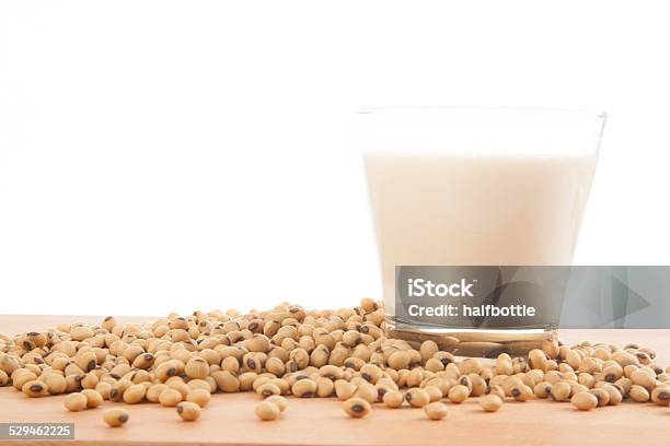 Soy Milk In Glass With Soybeans Stock Photo - Download Image Now - Agriculture, Bean, Cereal Plant