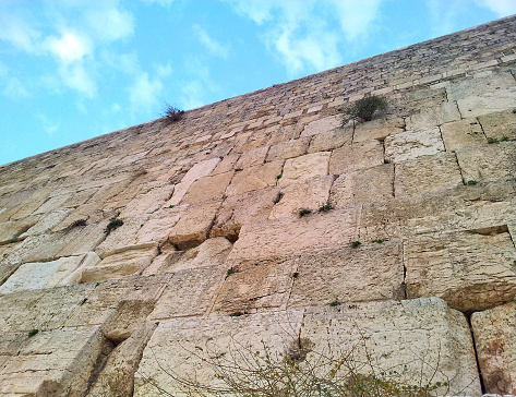 Western Wall also known as Wailing Wall or Kotel. Jerusalem